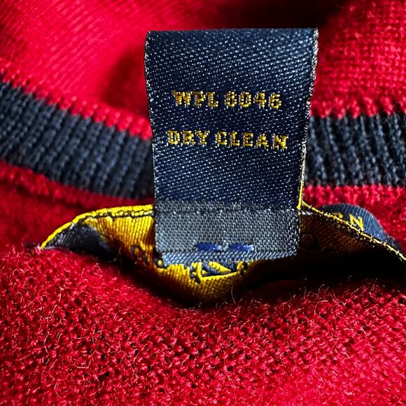 Club Room Men's Merino Wool Sweater V-Neck Dark Red Size XL Italian Spun Yarn - Picture 7 of 9